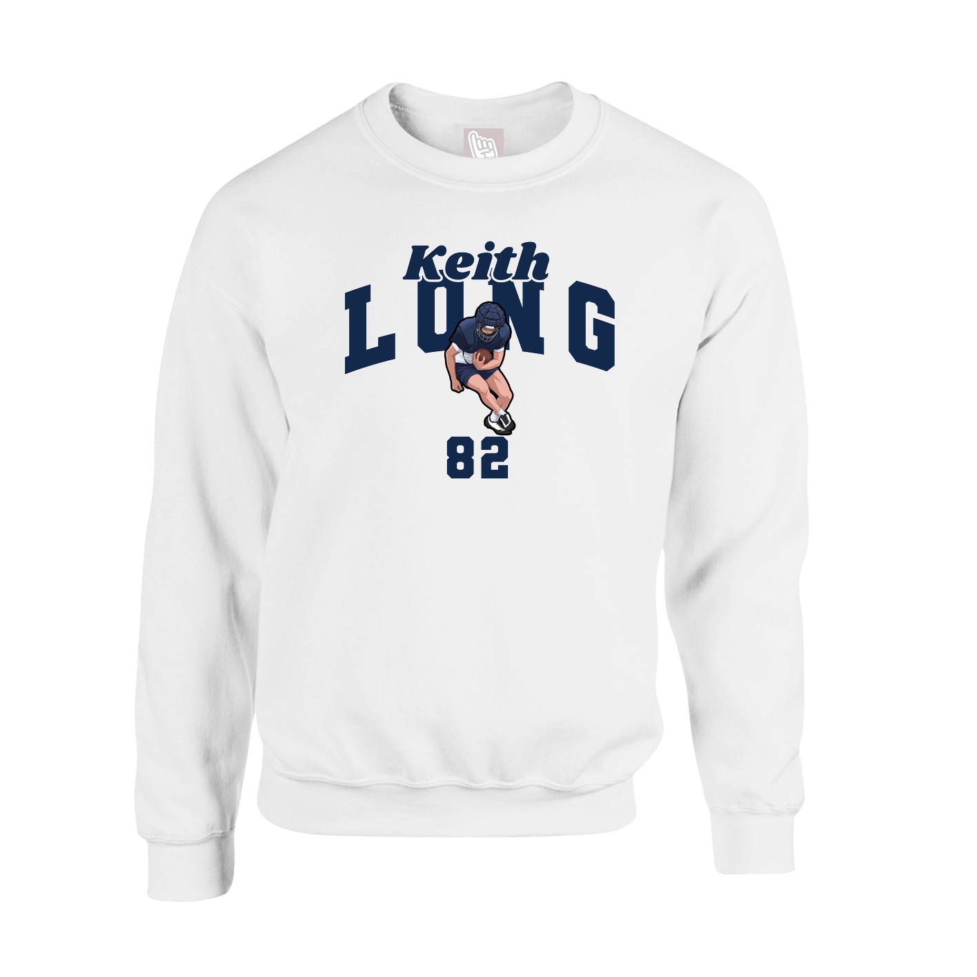 Fleece Crew — Signature Arch in White
