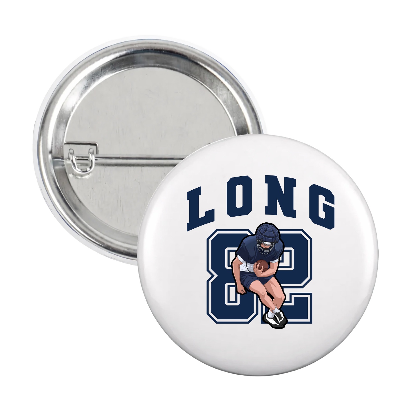 Game Day Button — Number in White