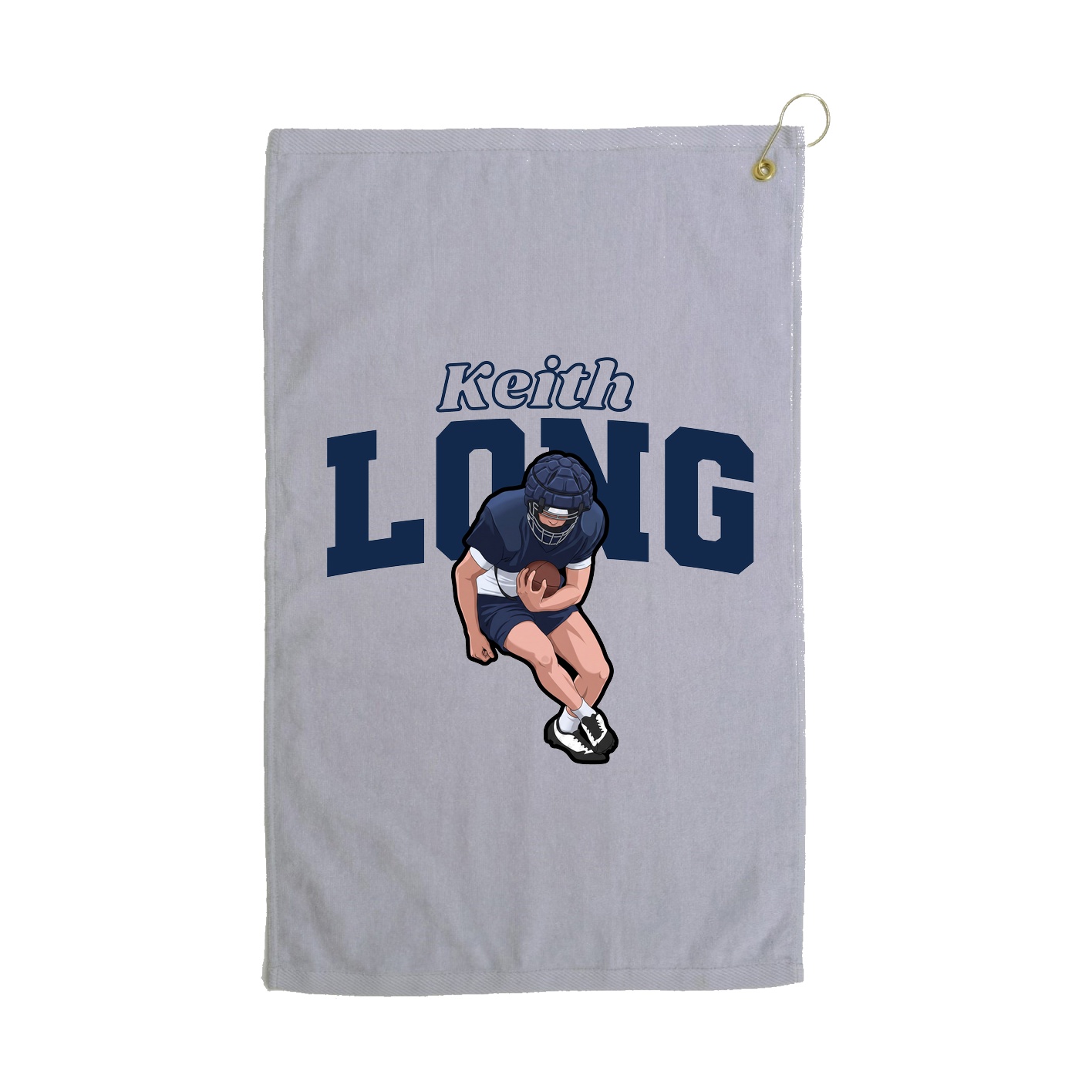 Golf Towel — Name Arch in Grey