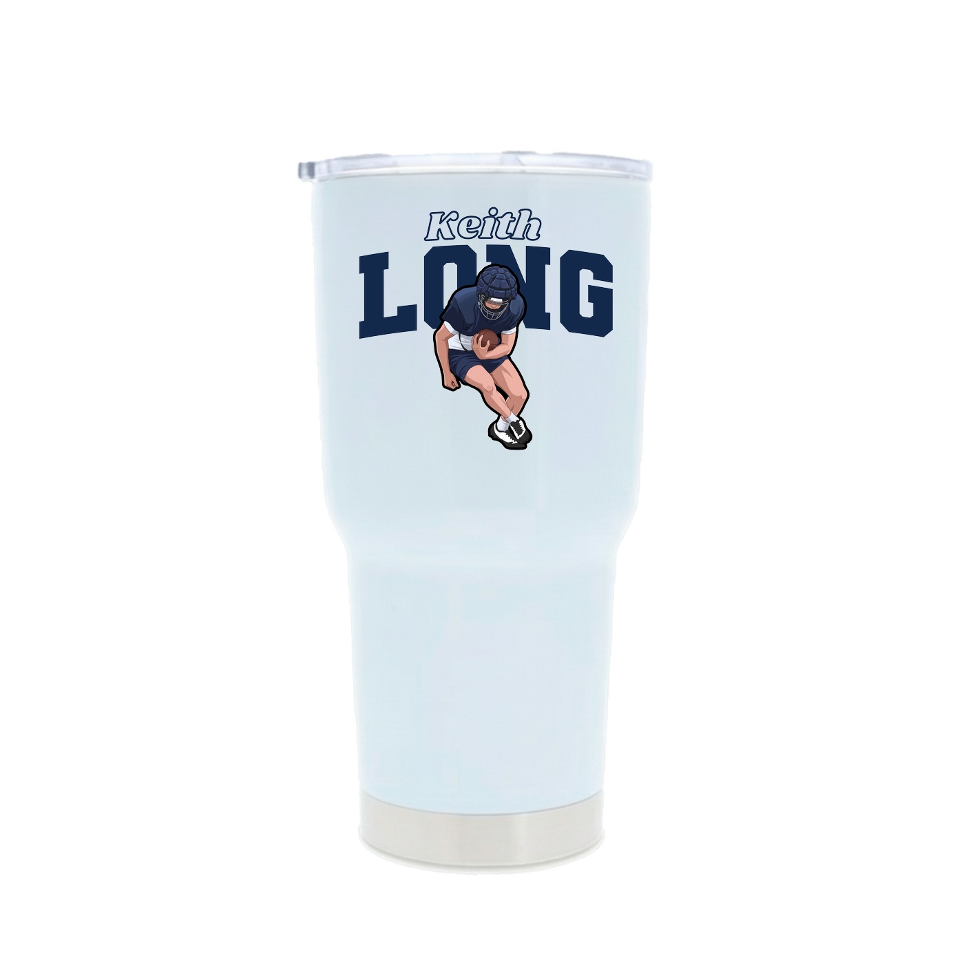 30oz Stainless Steel Tumbler — Name Arch in White