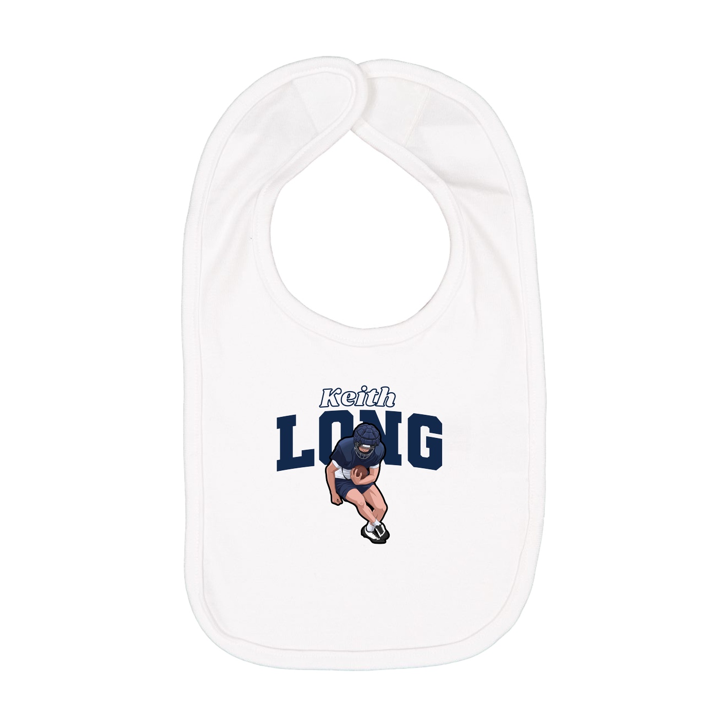 Infant Bib — Name Arch in White