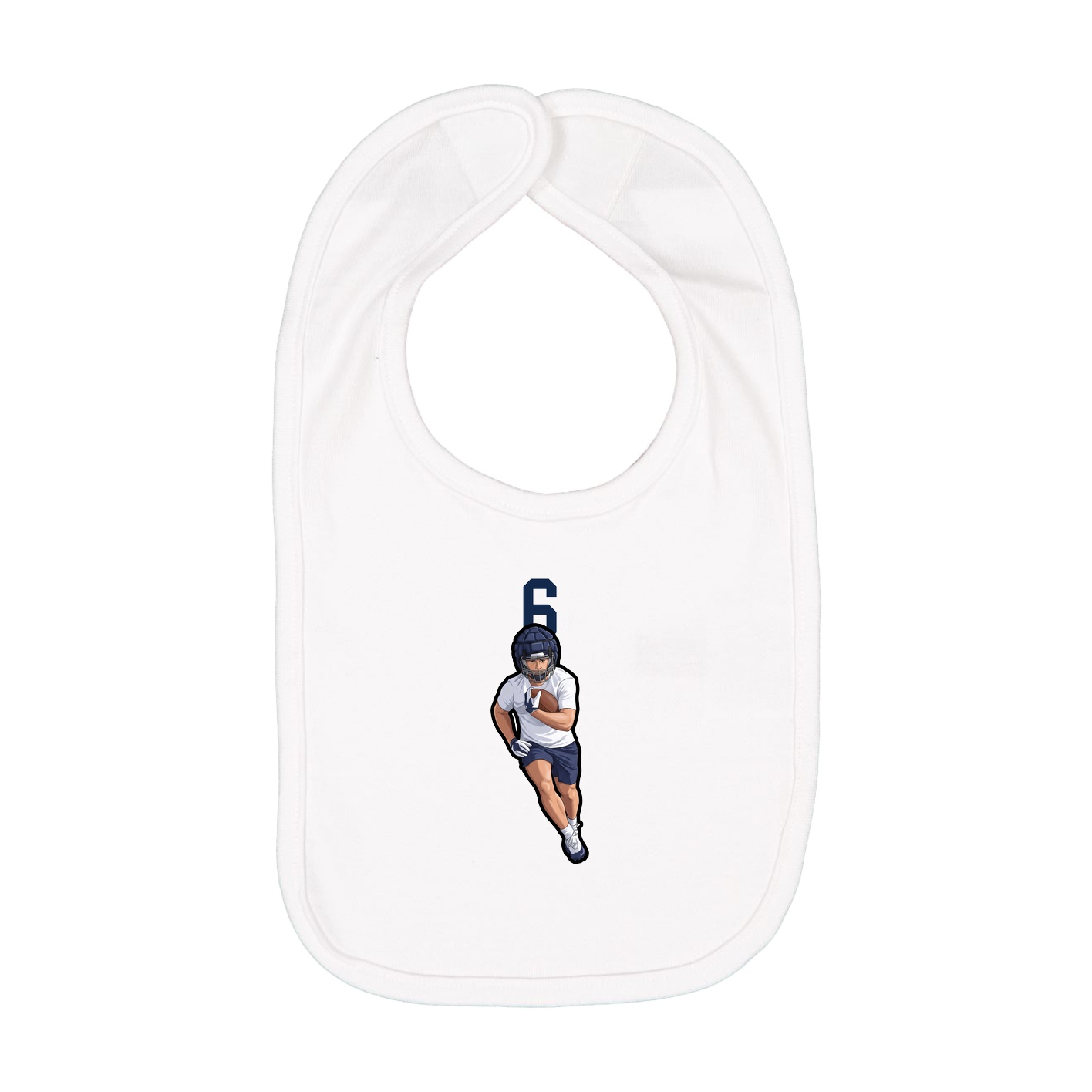 Infant Bib — Number Top in White