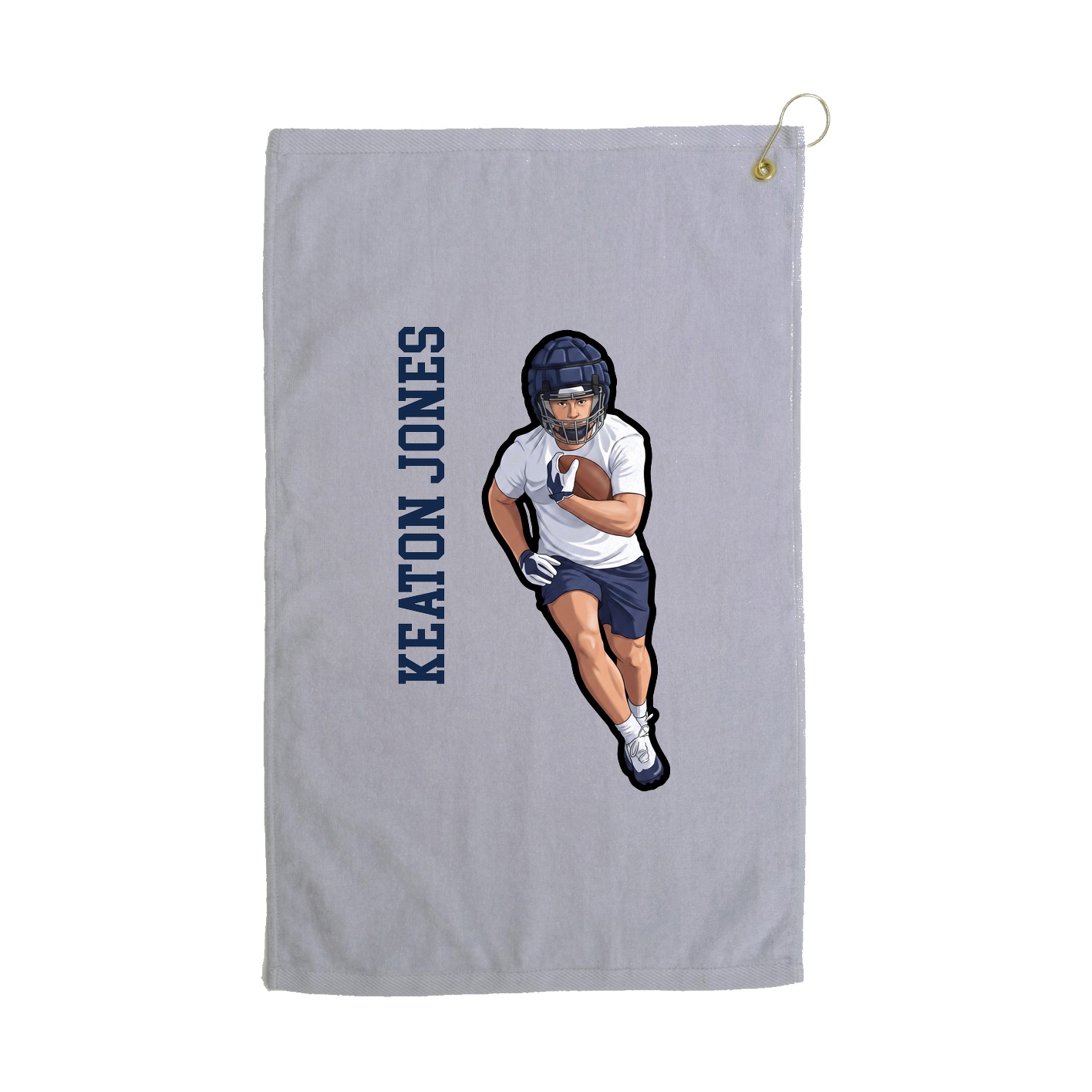 Golf Towel — Name Vertical in Grey