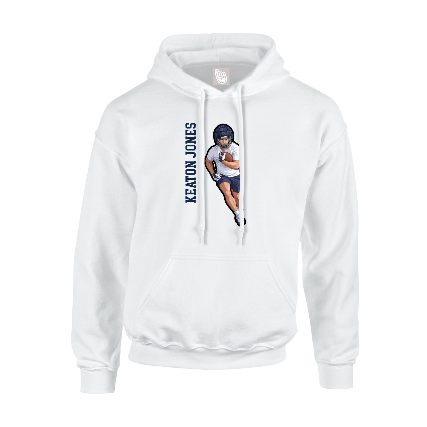Hoodie — Name Vertical in White