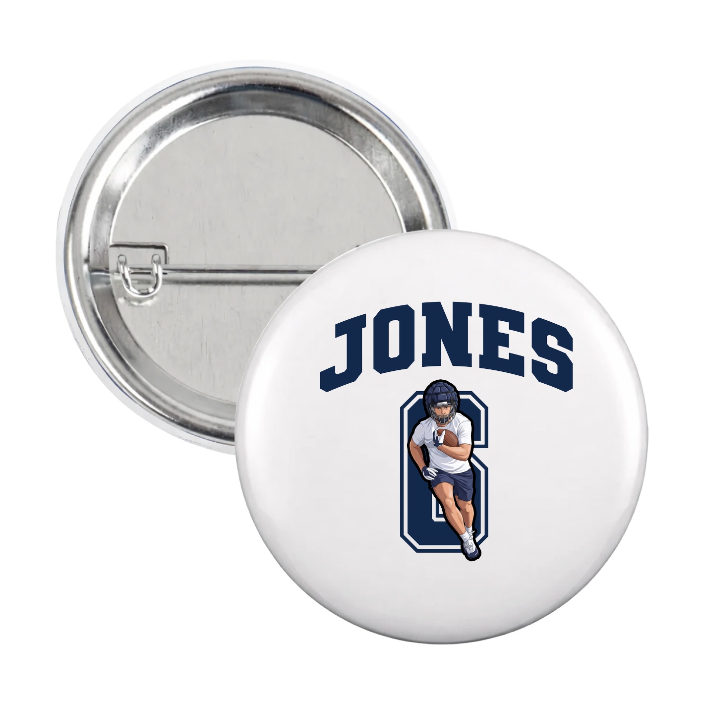 Game Day Button — Number in White