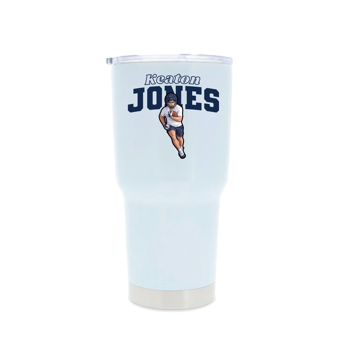 30oz Stainless Steel Tumbler — Name Arch in White