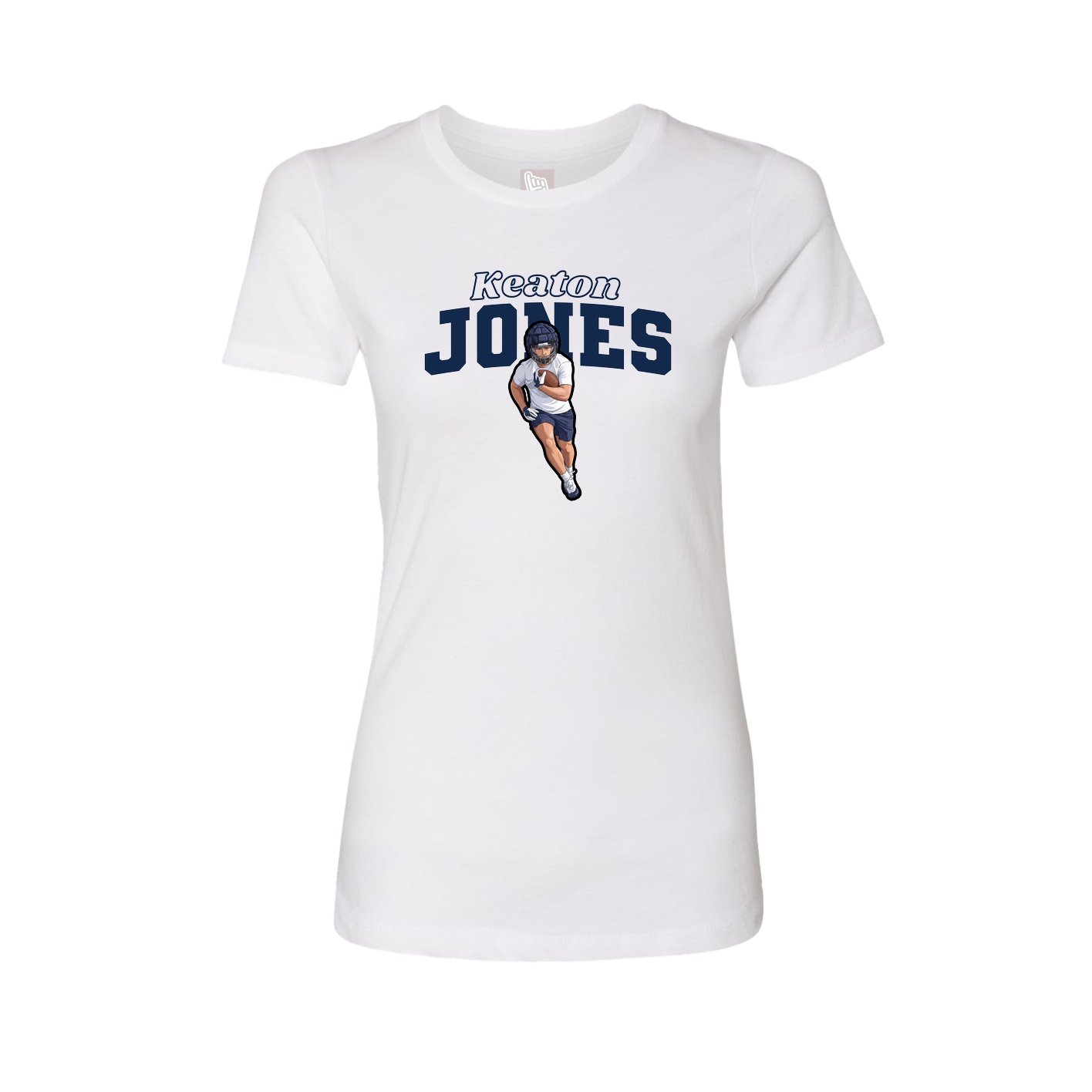 Fitted Women's Tee — Name Arch in White