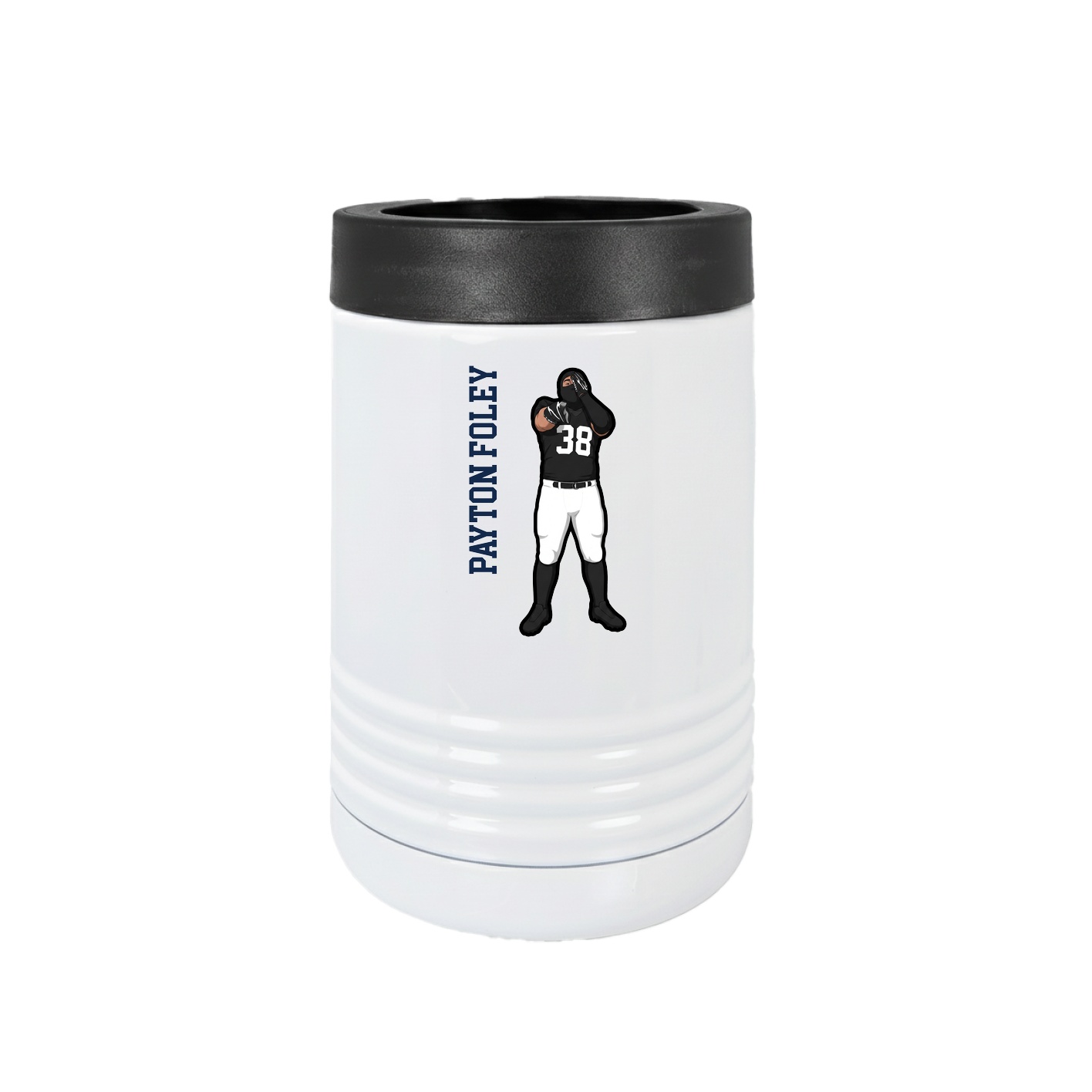 Beverage Holder — Name Vertical in White