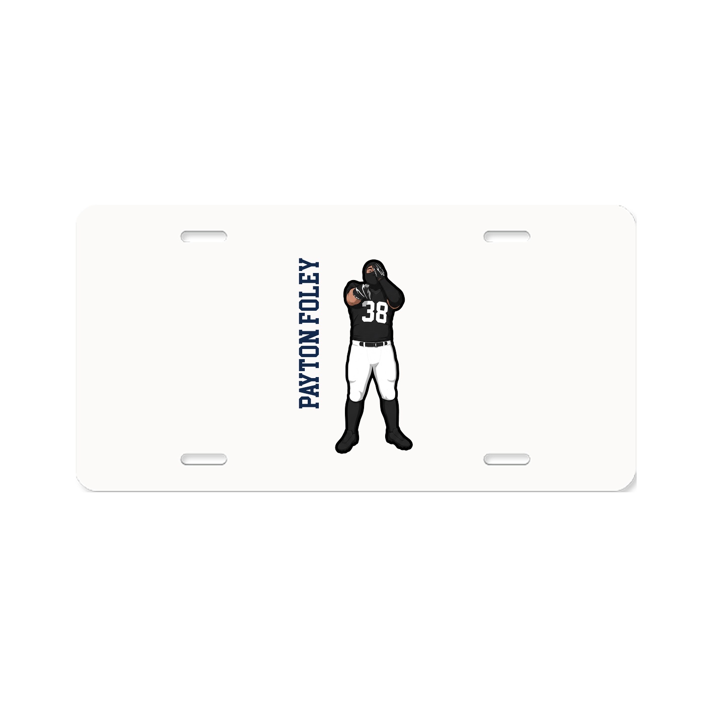 License Plate — Name Vertical in Classic