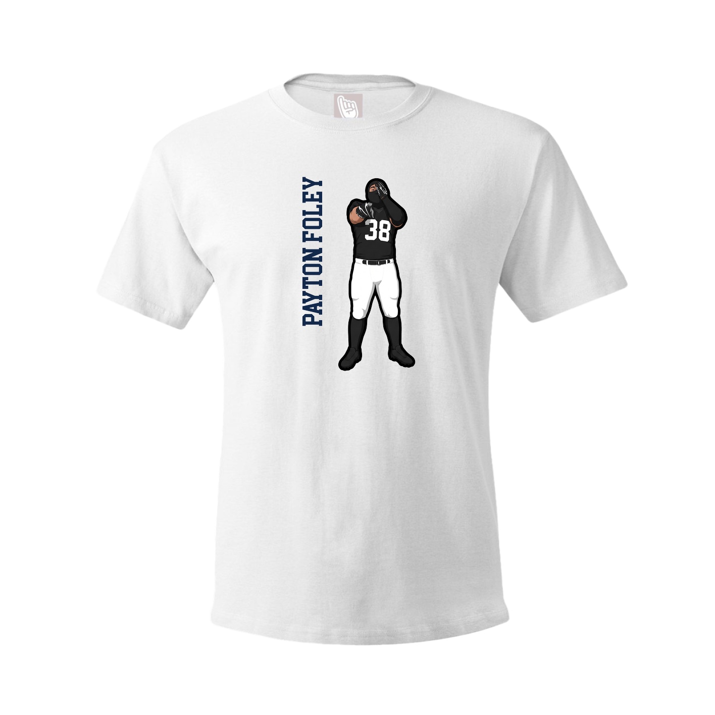 Youth Tee — Name Vertical in White