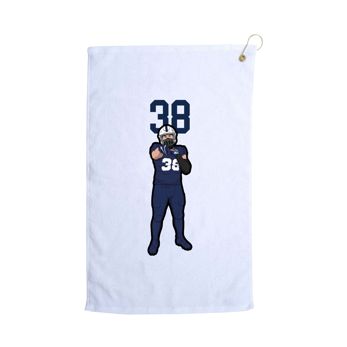 Golf Towel — Number Top in White