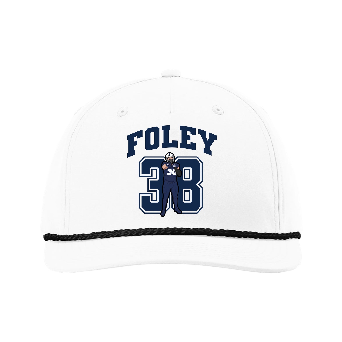 Five-Panel Classic Rope Cap — Number in White