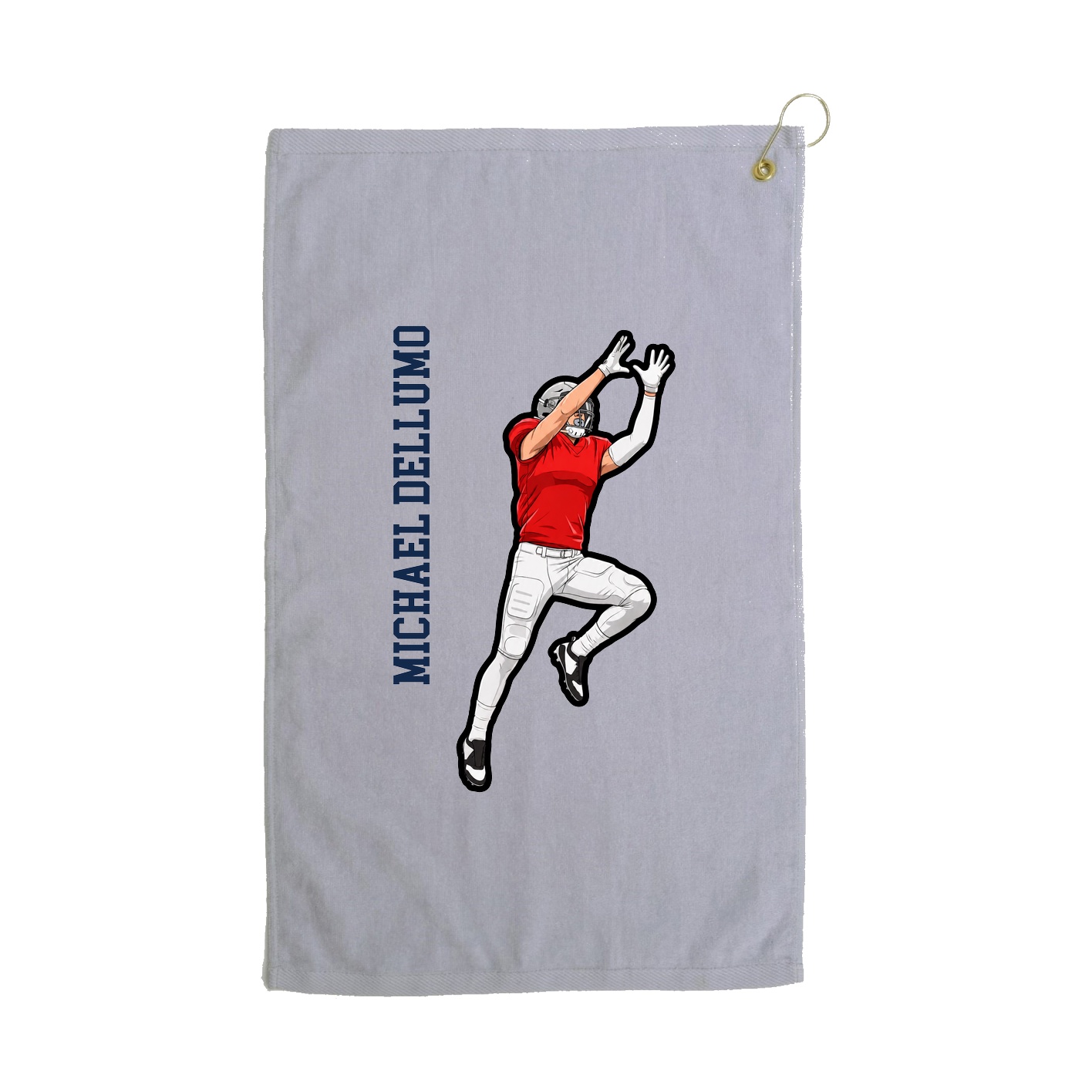 Golf Towel — Name Vertical in Grey