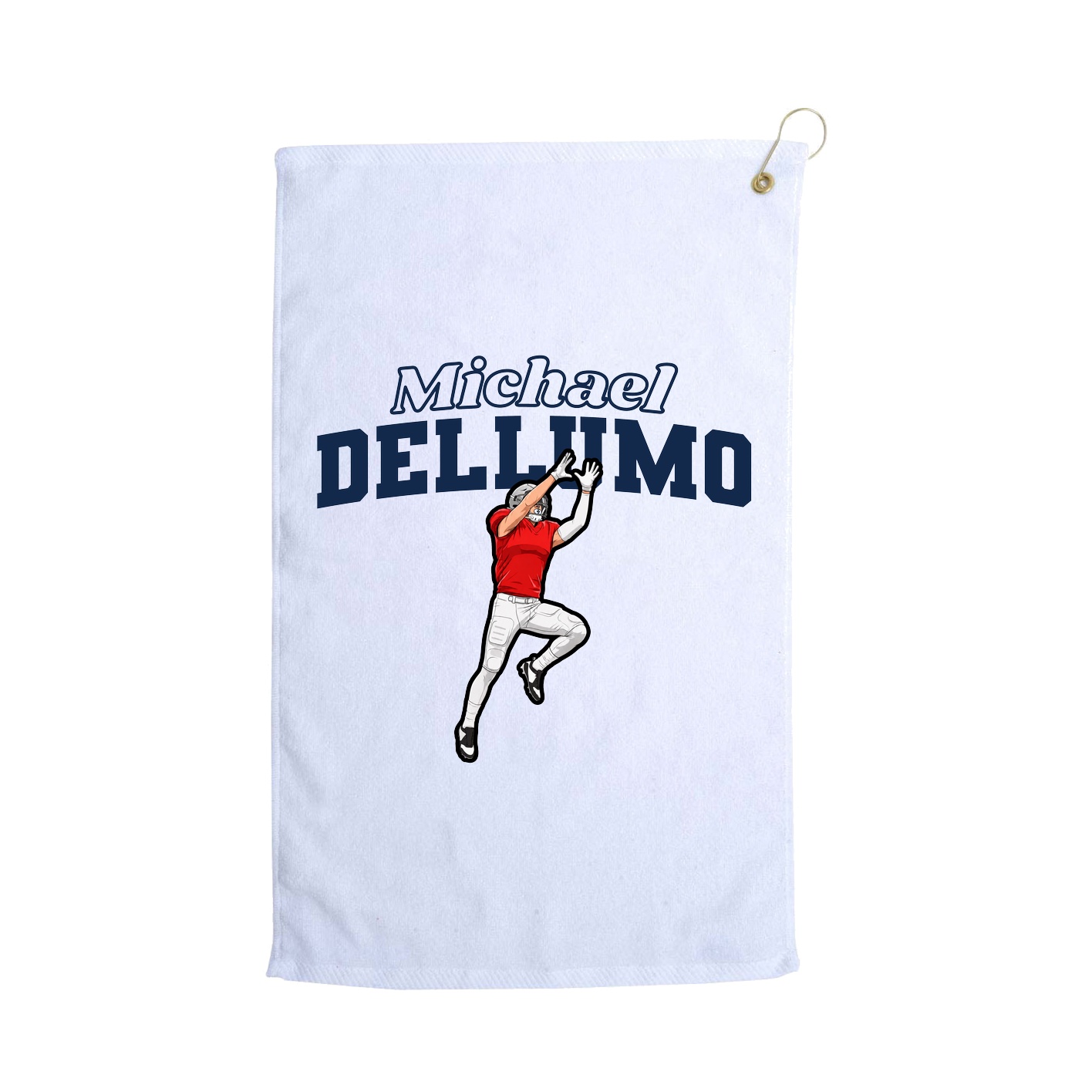 Golf Towel — Name Arch in White