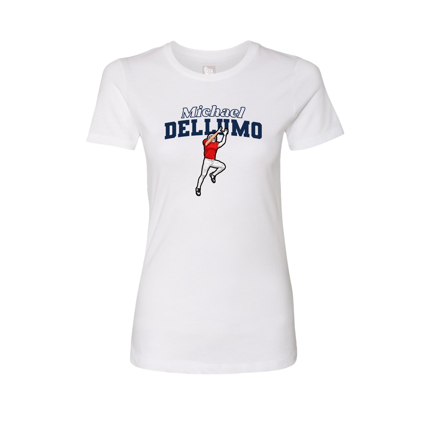 Fitted Women's Tee — Name Arch in White