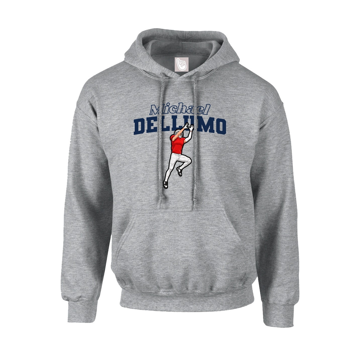Hoodie — Name Arch in Grey