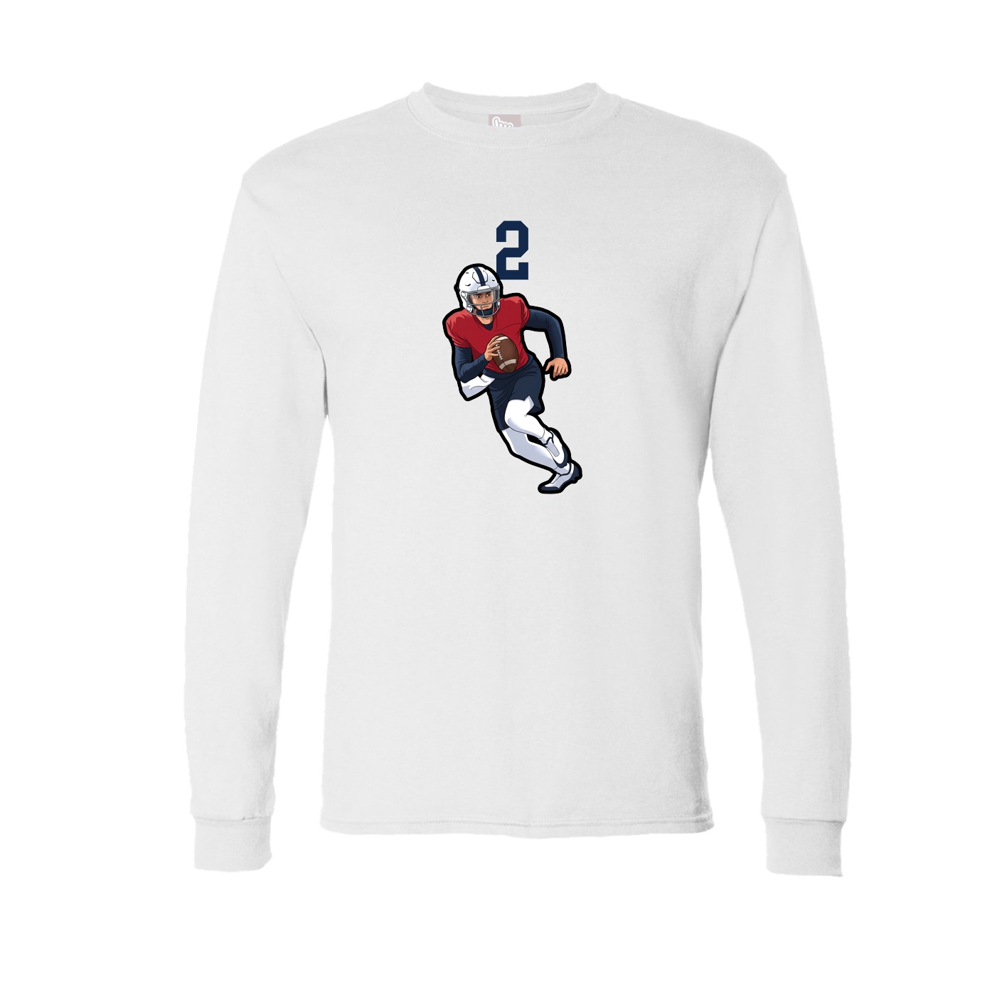 Long Sleeve Tee — Number Top in White