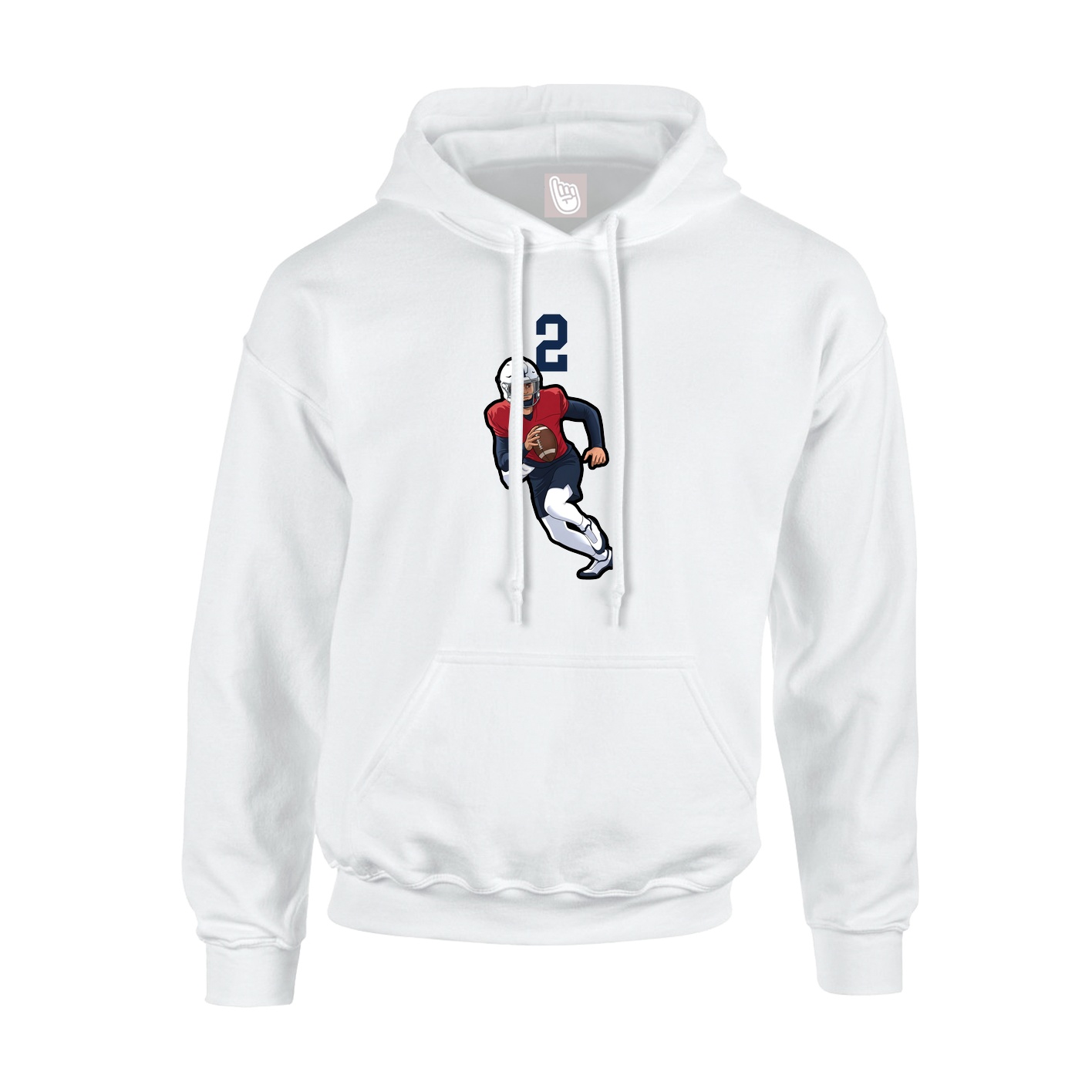Youth Hoodie — Number Top in White