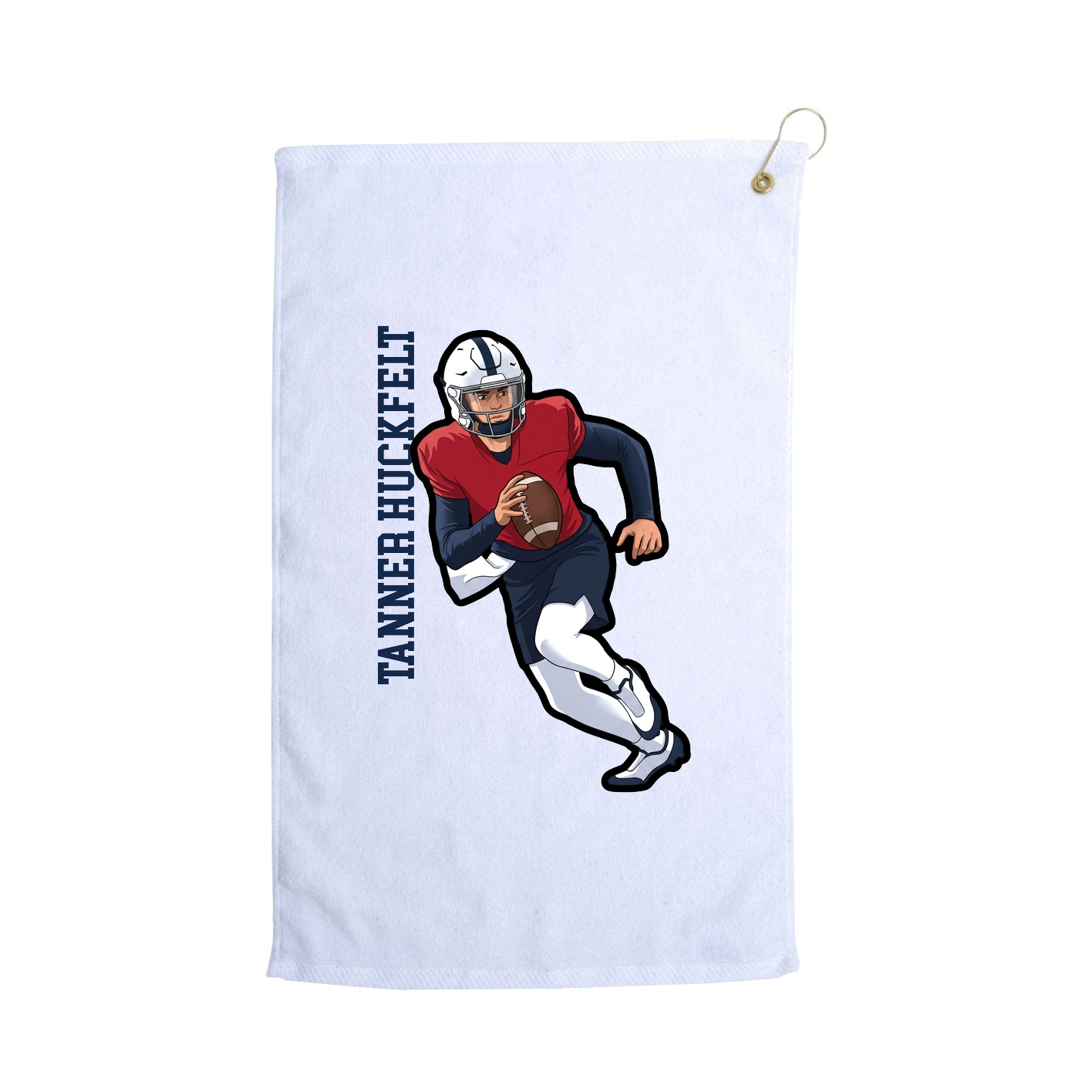 Golf Towel — Name Vertical in White