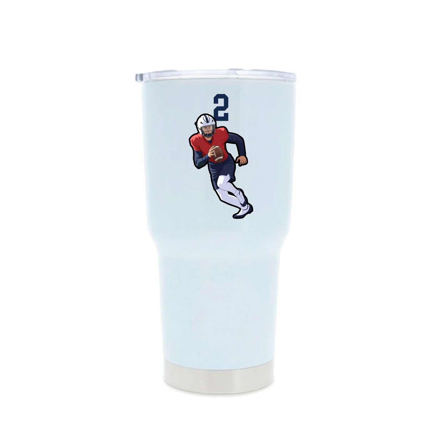 30oz Stainless Steel Tumbler — Number Top in White