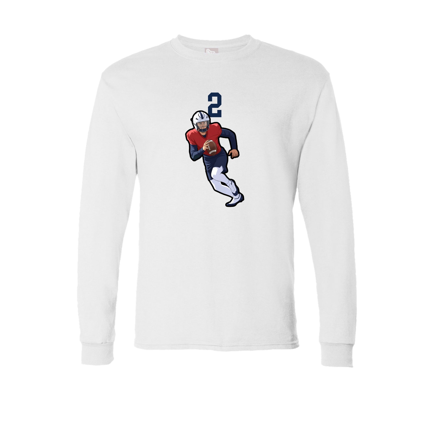 Long Sleeve Tee — Number Top in White