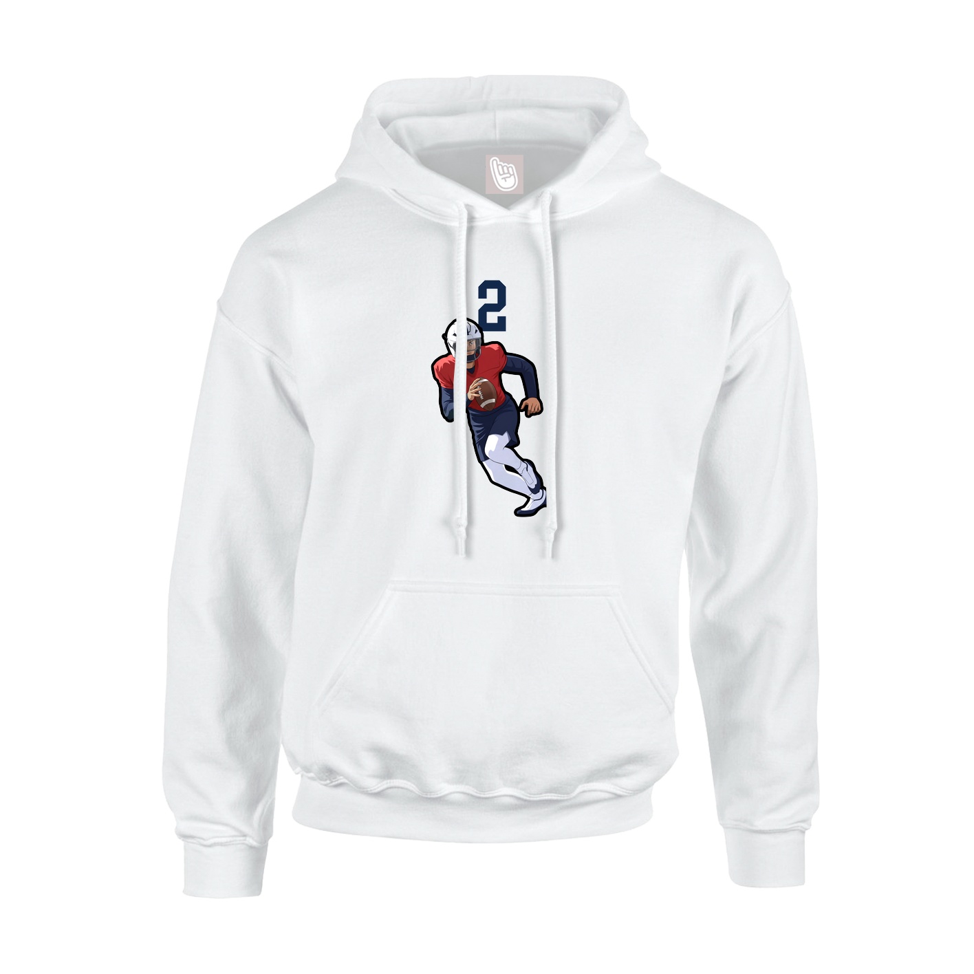 Youth Hoodie — Number Top in White