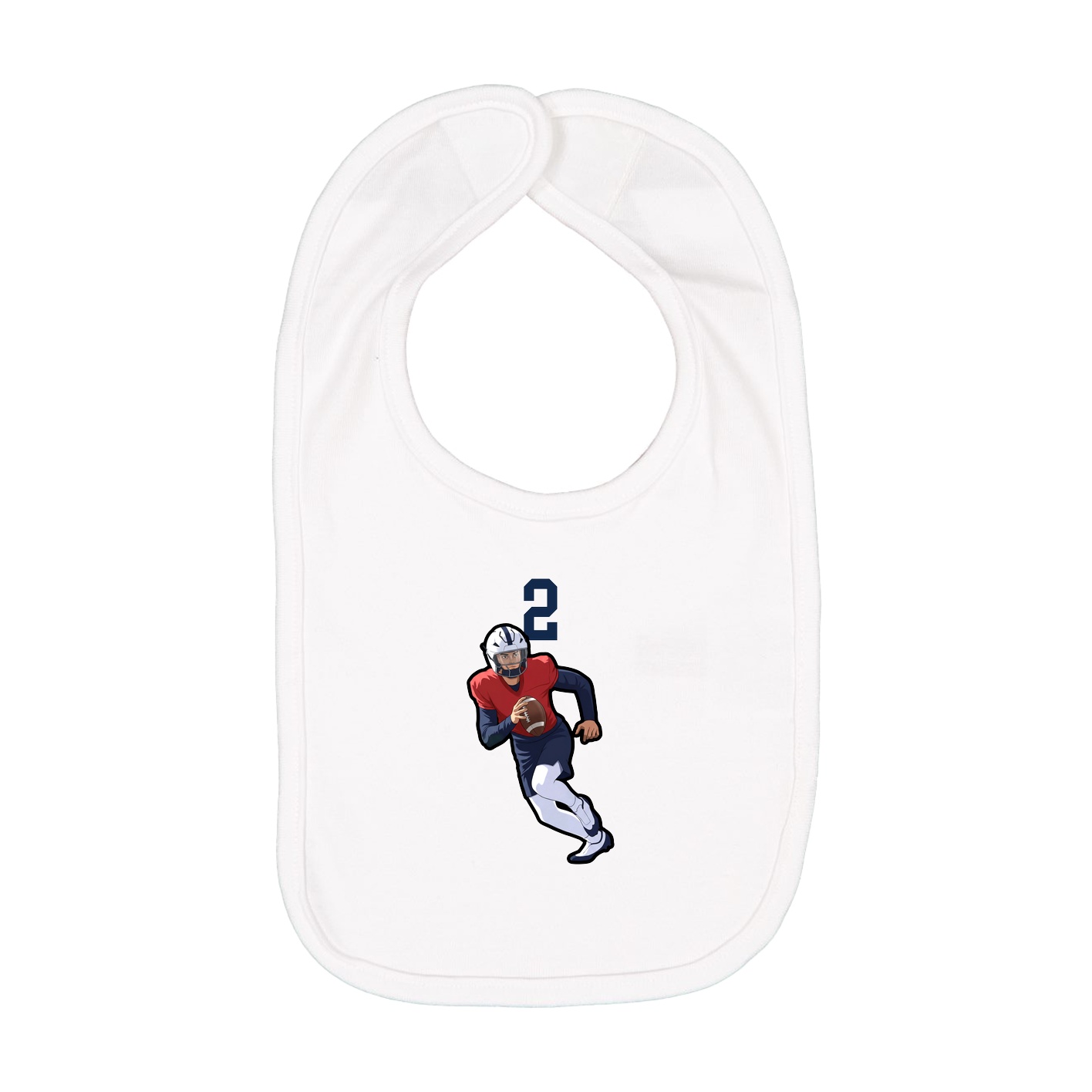 Infant Bib — Number Top in White
