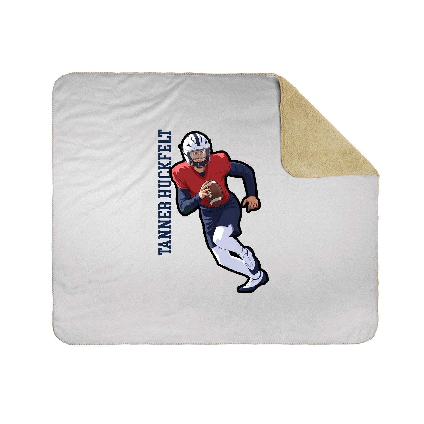 Throw Blanket — Name Vertical in White