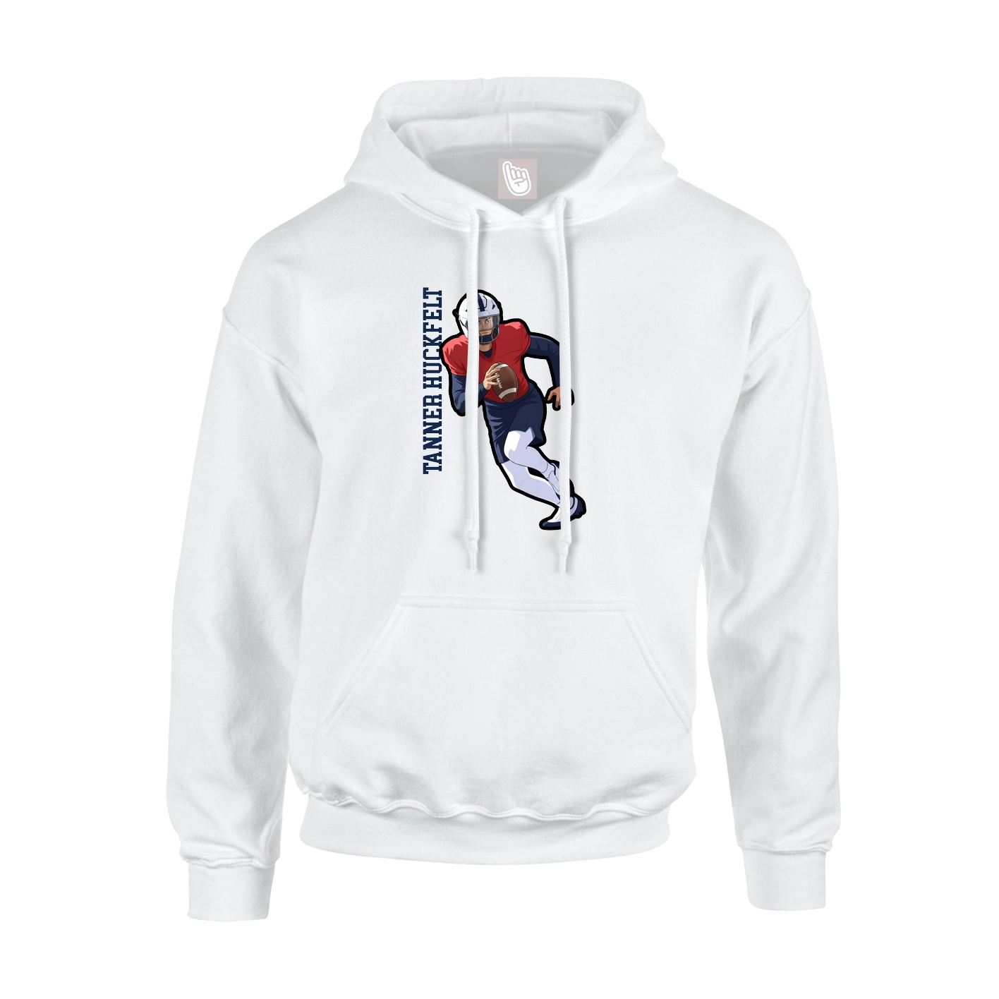Hoodie — Name Vertical in White
