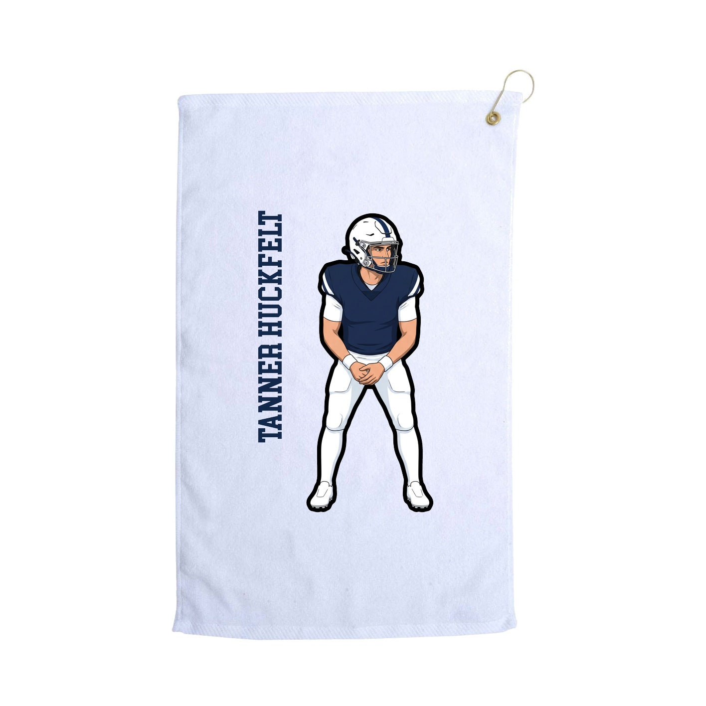 Golf Towel — Name Vertical in White