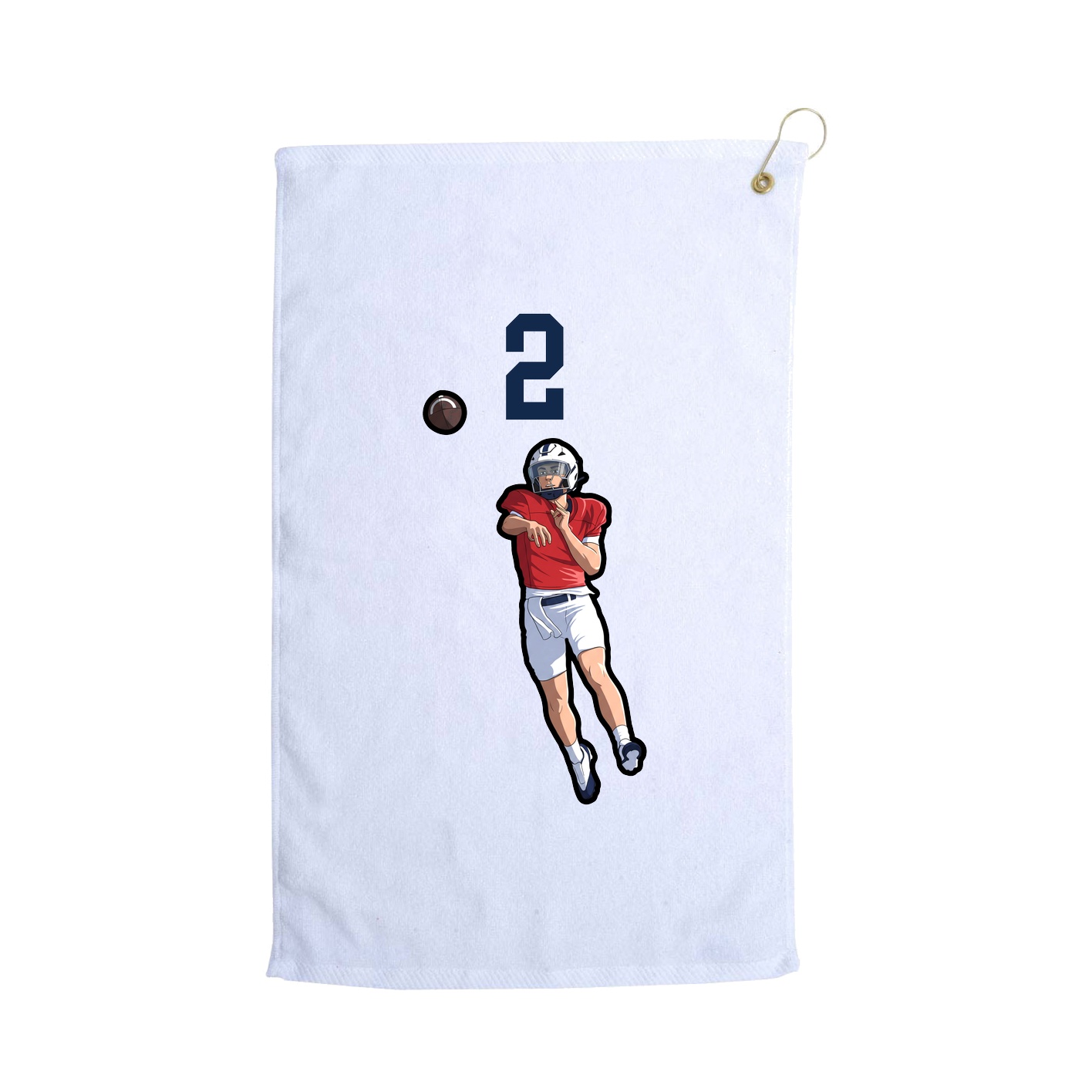 Golf Towel — Number Top in White