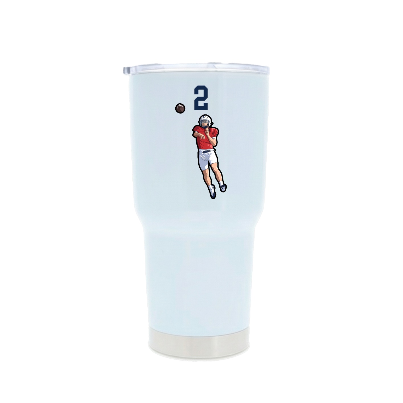 30oz Stainless Steel Tumbler — Number Top in White