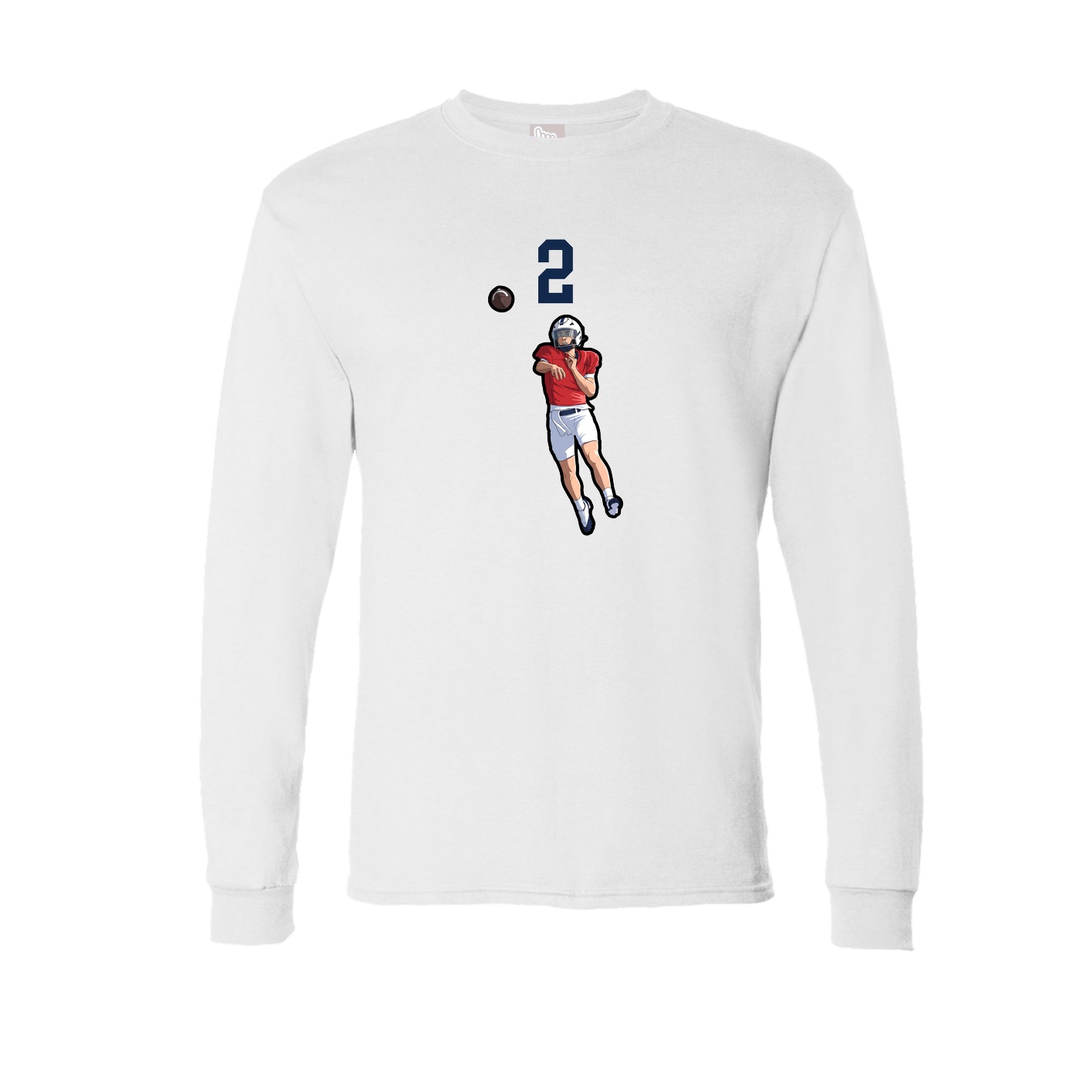 Long Sleeve Tee — Number Top in White