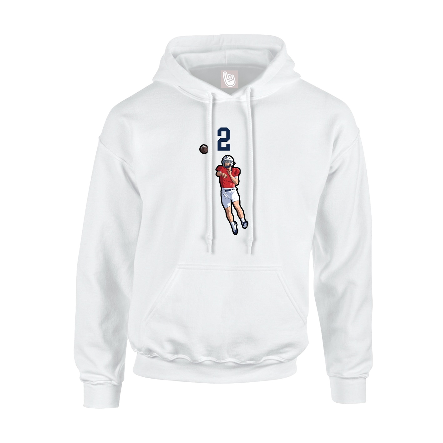 Hoodie — Number Top in White