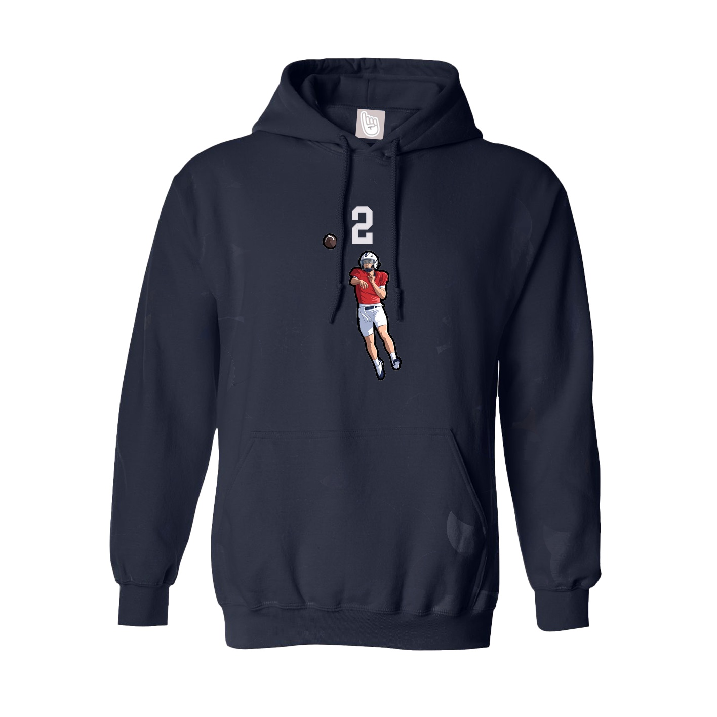 Youth Hoodie — Number Top in Navy