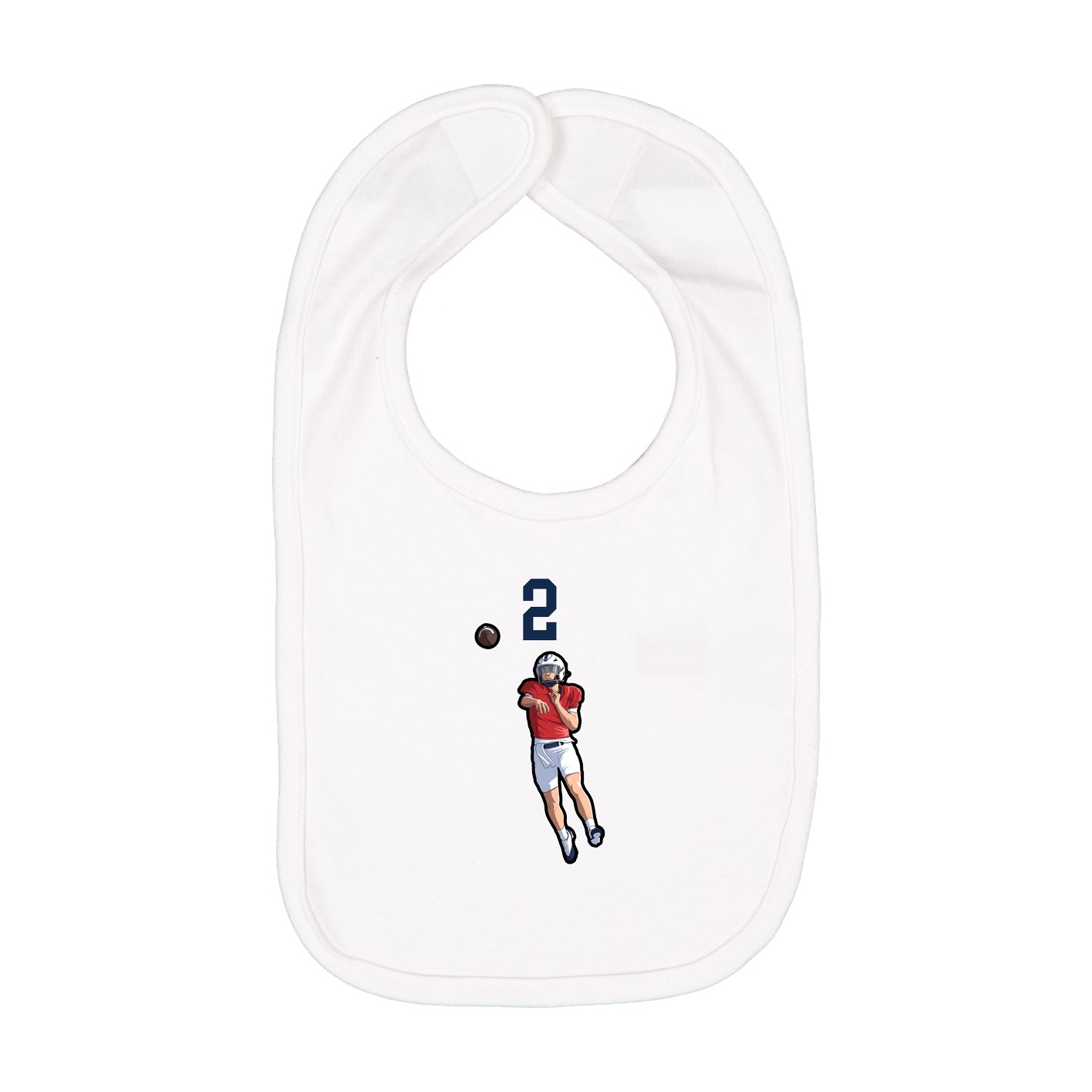 Infant Bib — Number Top in White