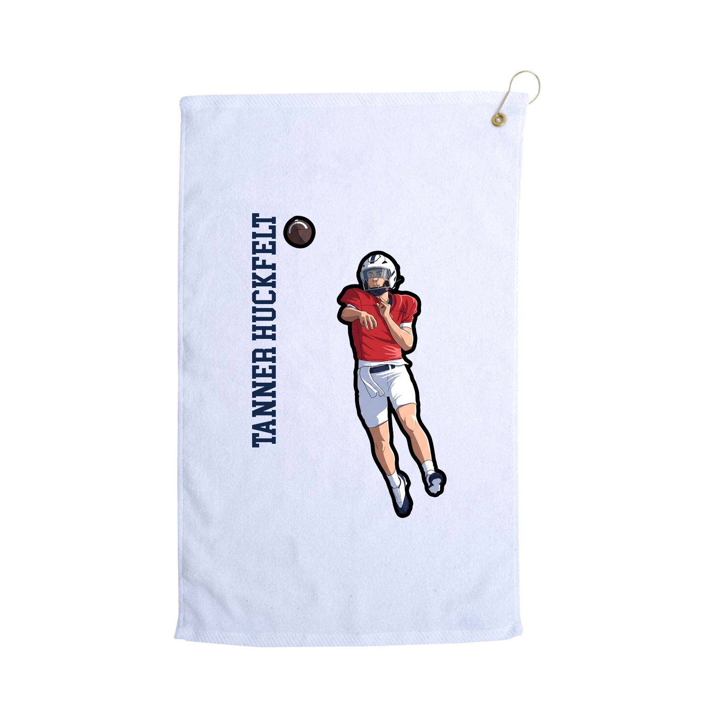 Golf Towel — Name Vertical in White