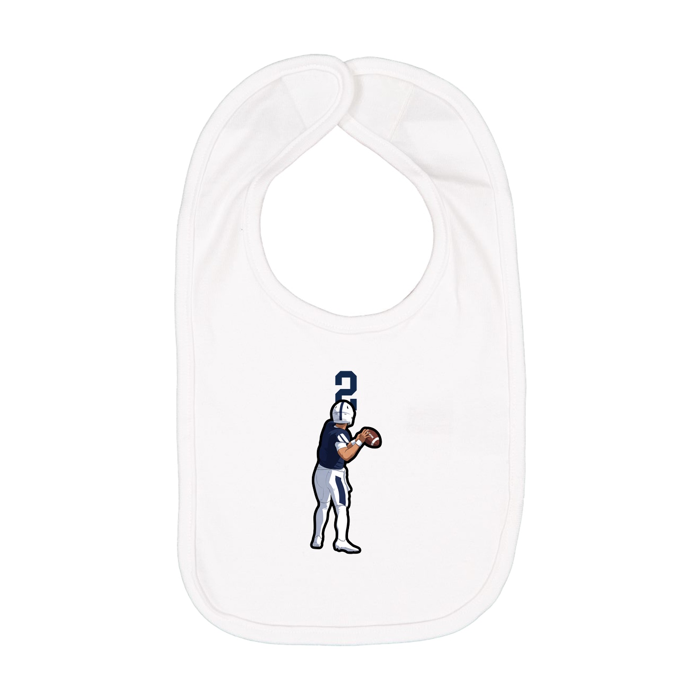 Infant Bib — Number Top in White