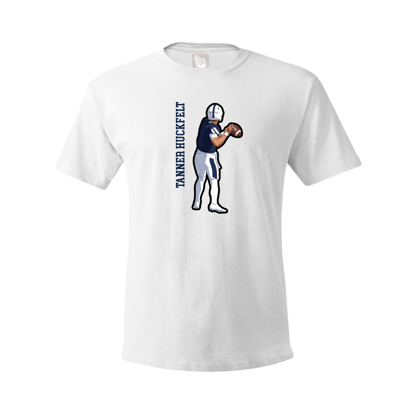 Youth Tee — Name Vertical in White