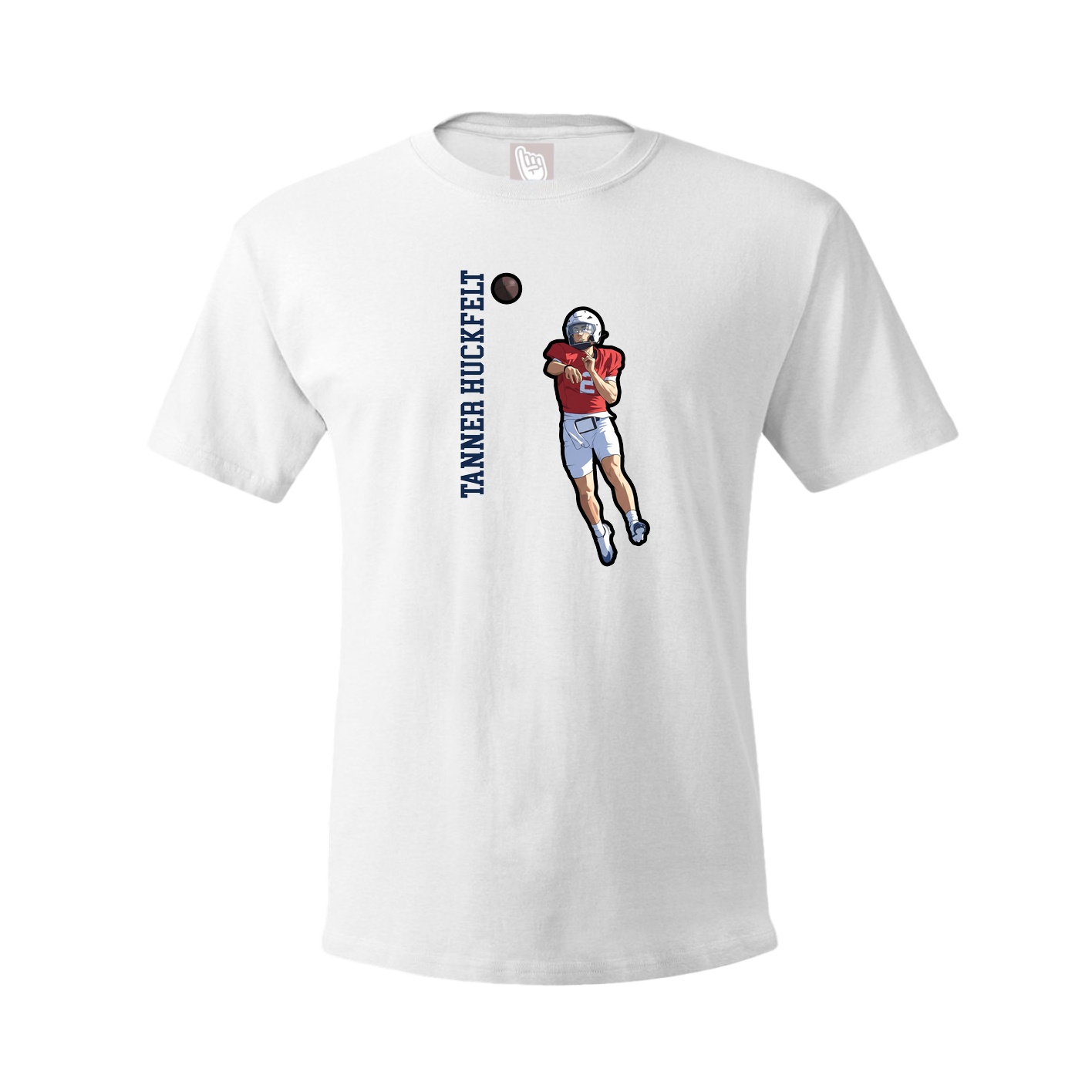 Youth Tee — Name Vertical in White