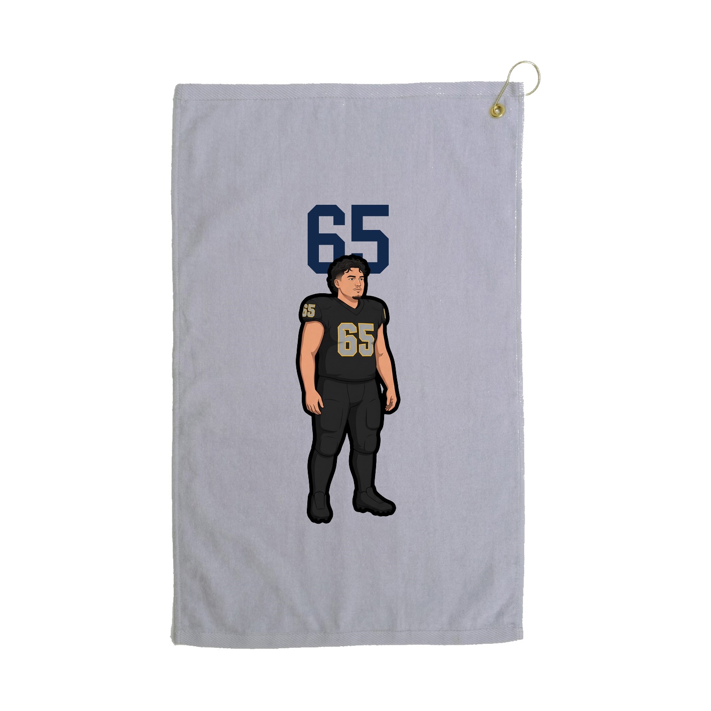 Golf Towel — Number Top in Grey