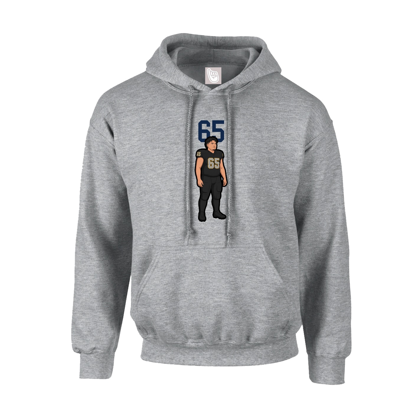 Youth Hoodie — Number Top in Grey