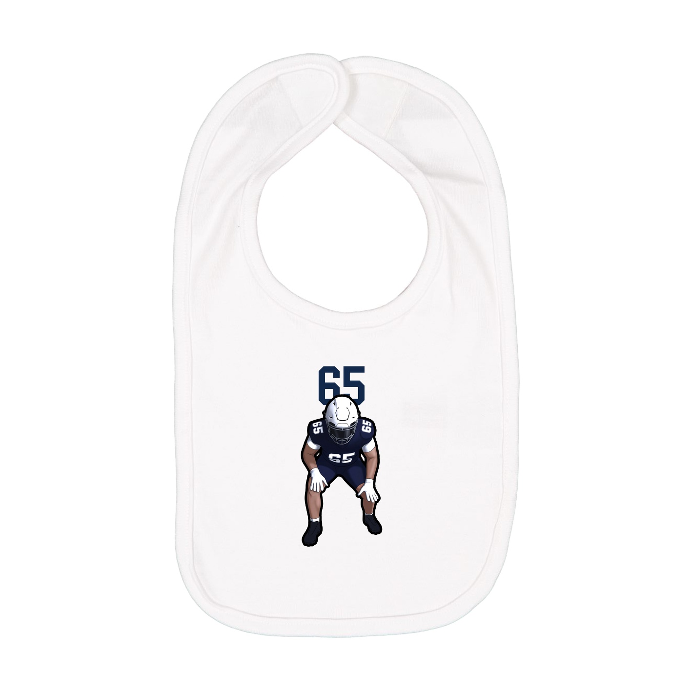 Infant Bib — Number Top in White
