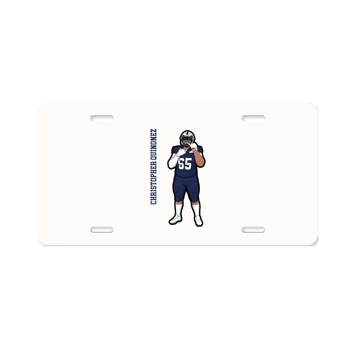 License Plate — Name Vertical in Classic