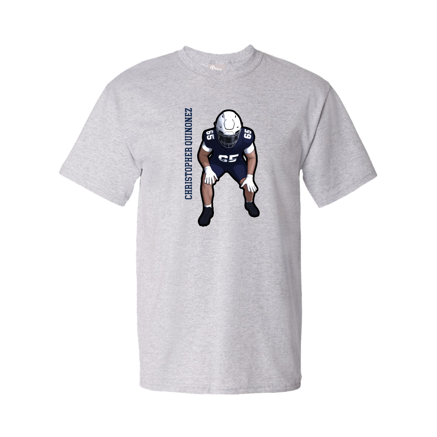 Youth Tee — Name Vertical in Grey