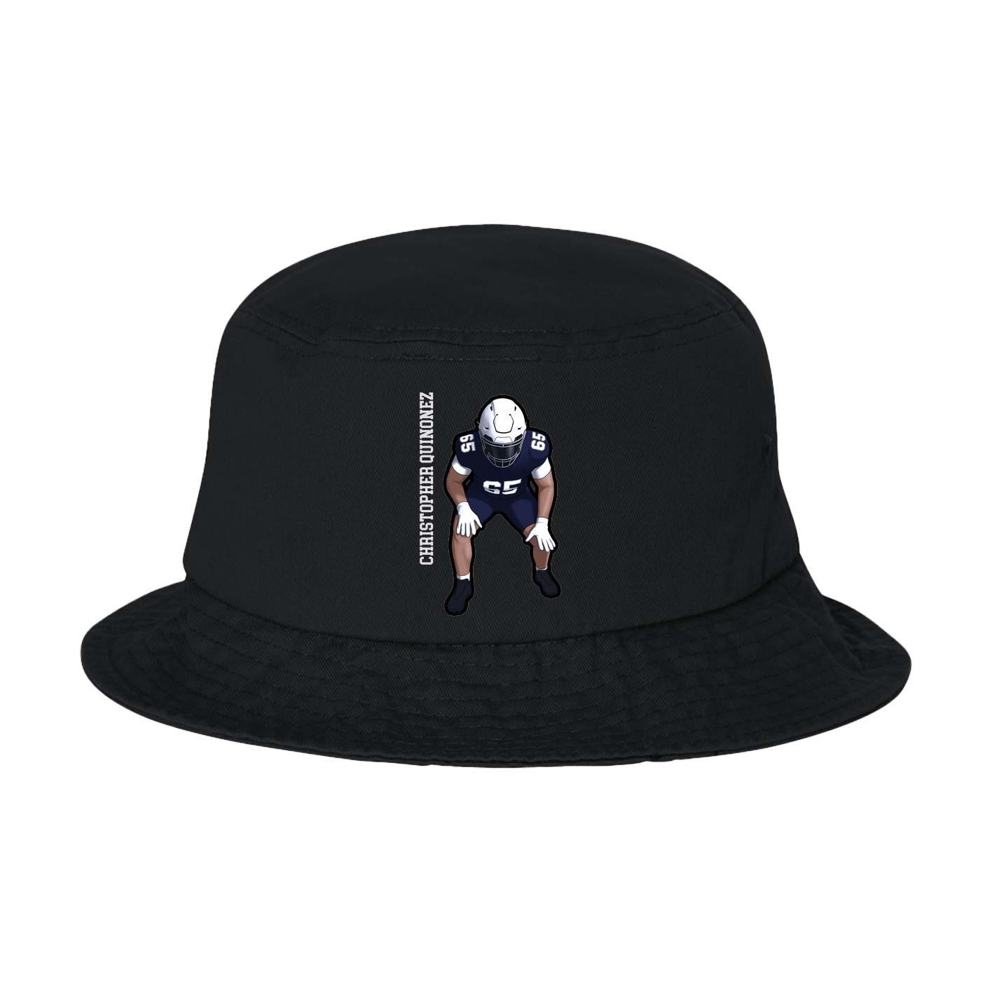 Bucket Cap — Name Vertical in Black
