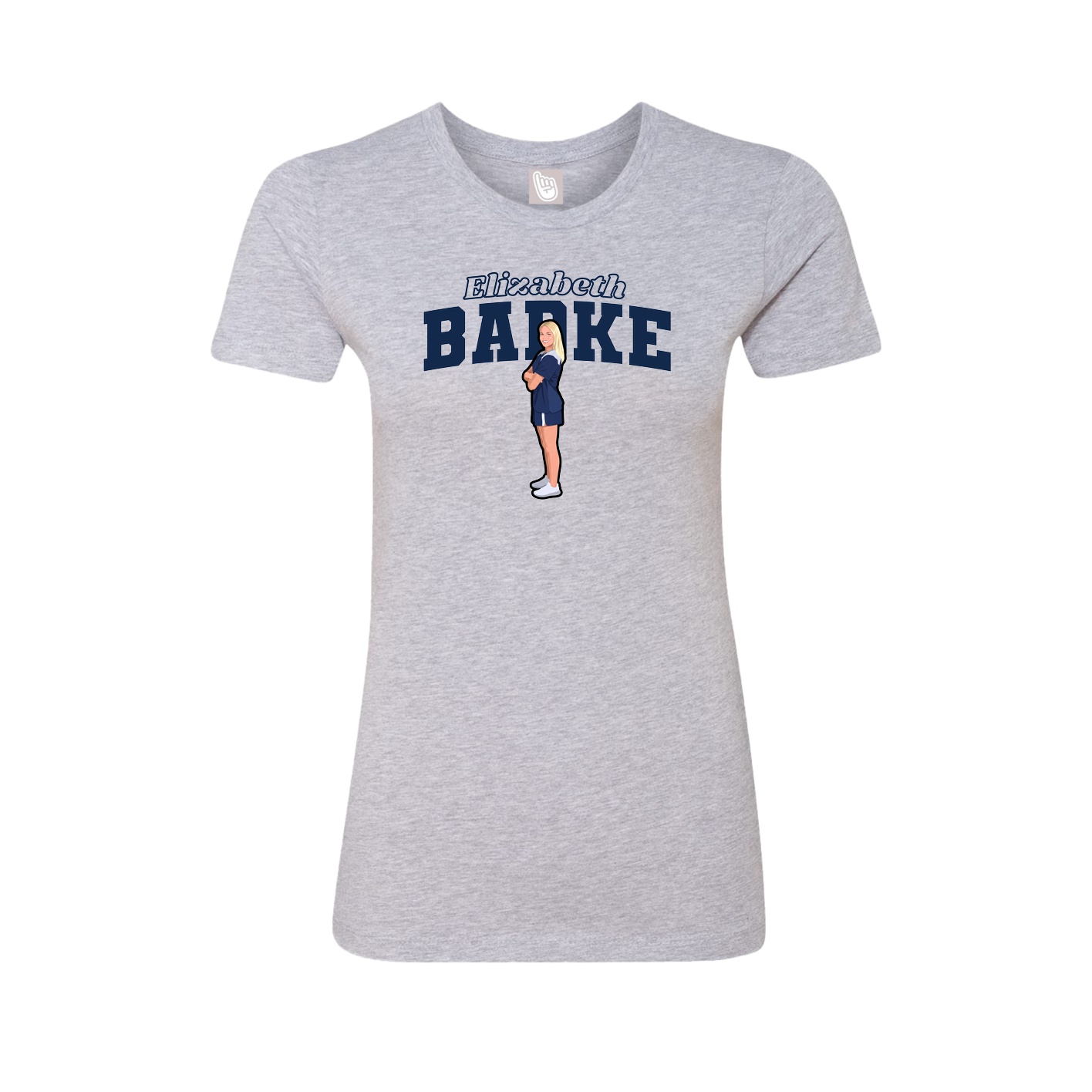 Womens Tee — Name Arch in Grey