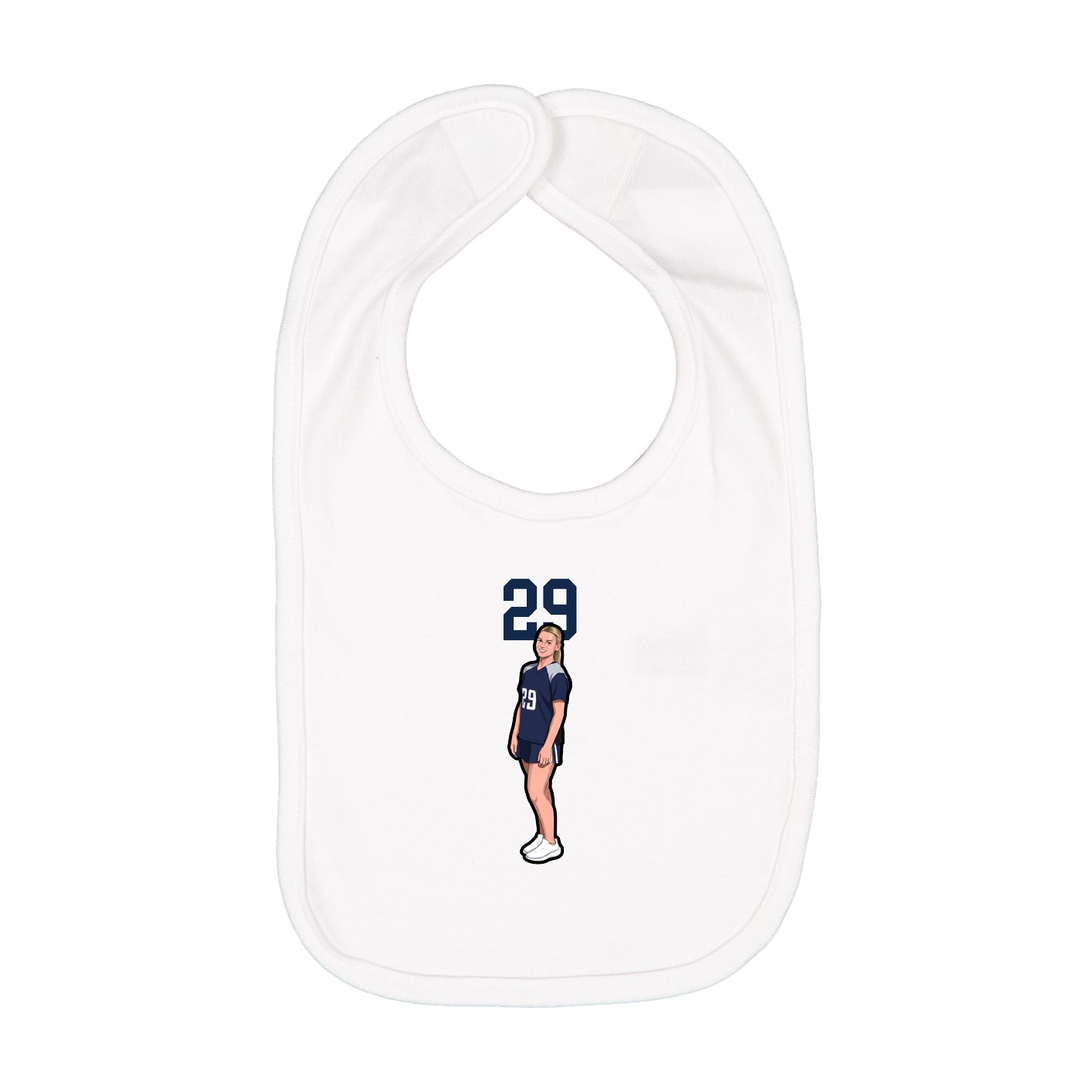 Infant Bib — Number Top in White