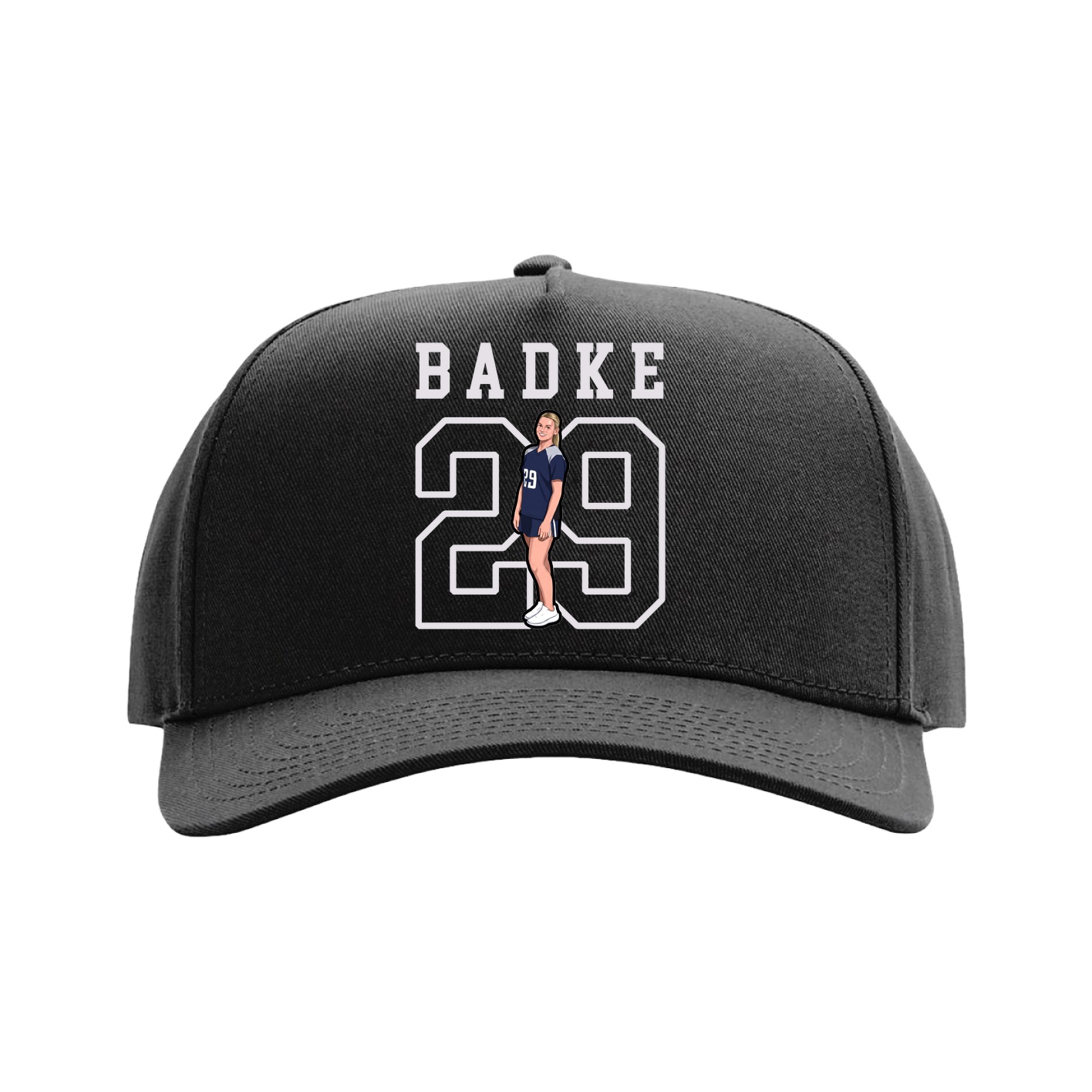 Full Fabric Five-Panel Champ Cap — Shirsey in Black