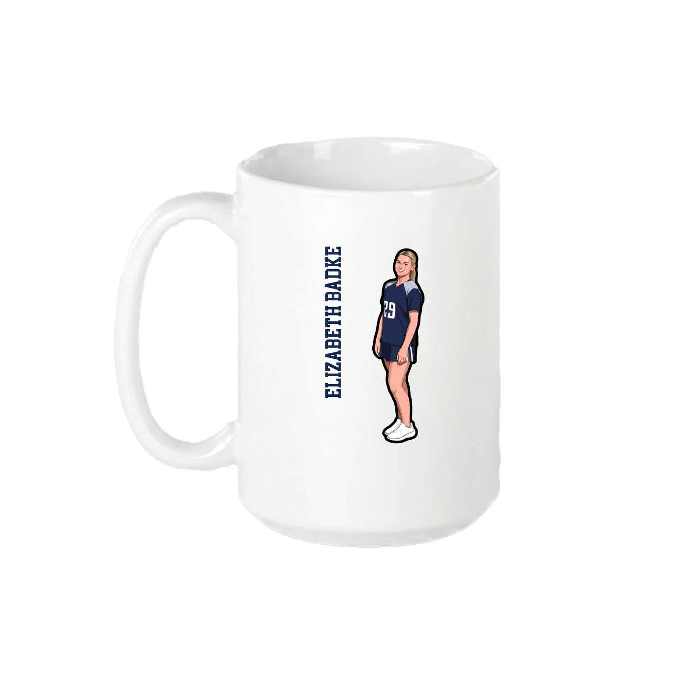 15oz Coffee Mug — Name Vertical in White